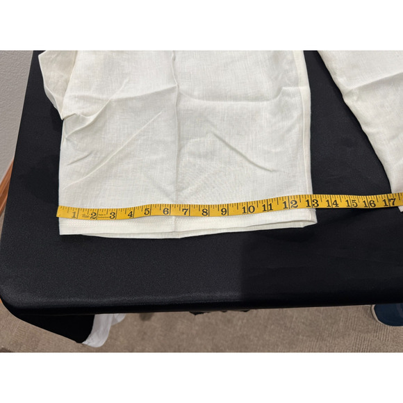 NWT VIVID 100% Linen White Wide Leg Cropped Pant Relaxed Lagenlook Beachy Sz 20 - Picture 9 of 11